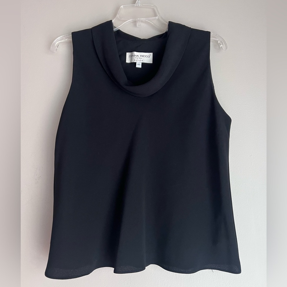 Donna Ricco Black Sleeveless Tank Top